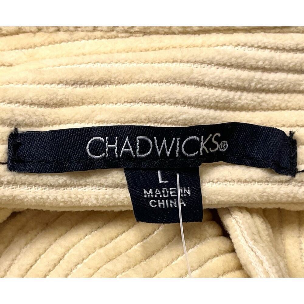 Chadwicks Women’s High Neck Corduroy Shacket Jacket L LS Button Up Cottage - Picture 7 of 8